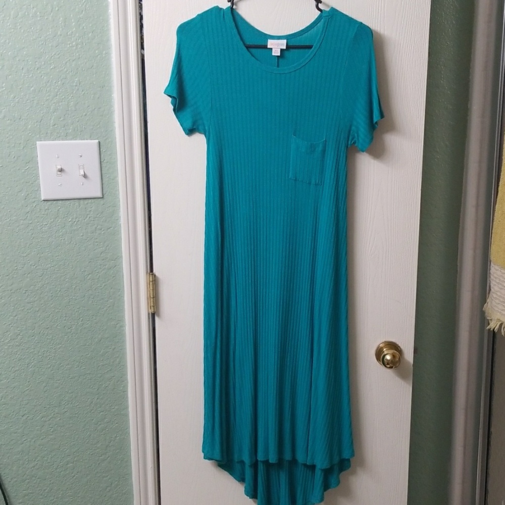LulaRoe Teal ribbed Carly
